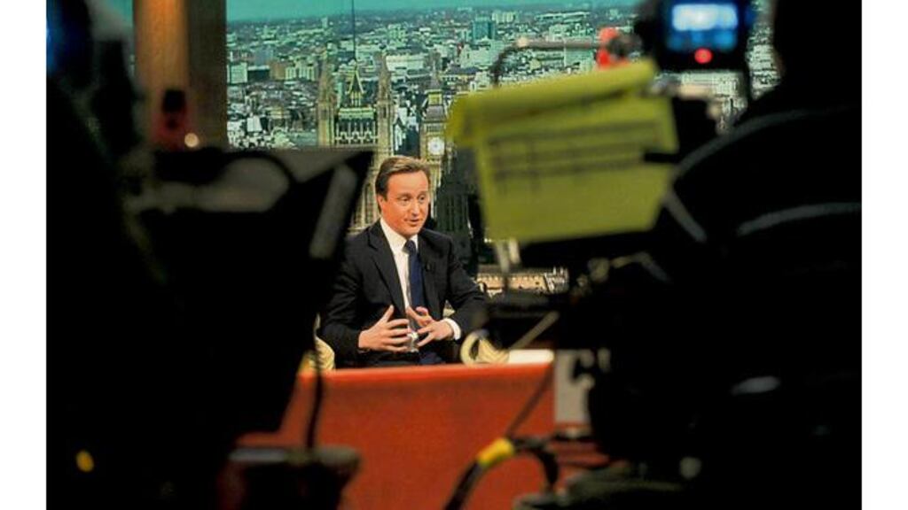 In the spotlight: David Cameron on the BBC's Andrew Marr Show this month. Photograph: Jeff Overs/BBC/ Getty Images