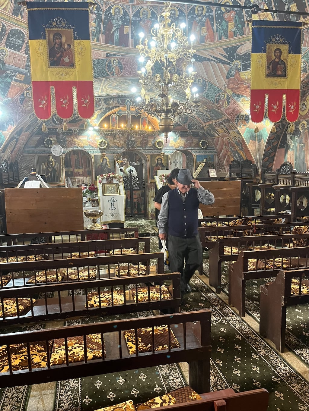 Orthodox churches are like highly ornate grottos, every inch of the walls and ceiling covered in iconography