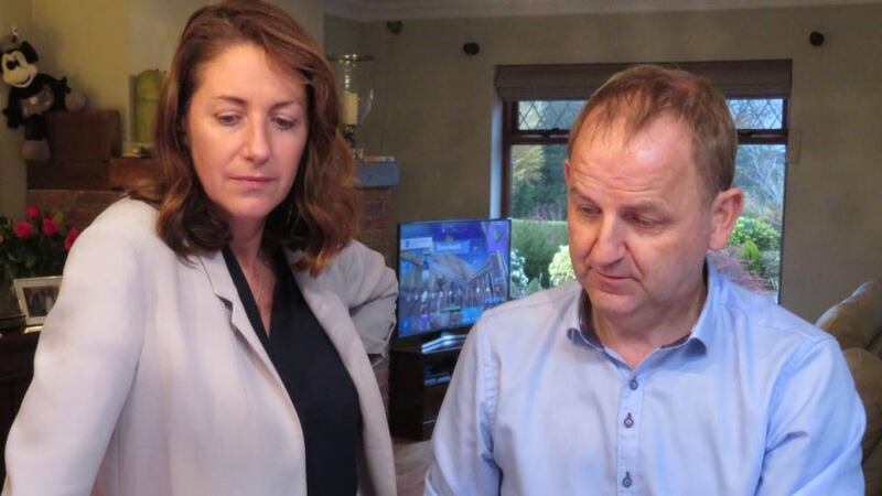 Whistleblower: Maurice McCabe shows Katie Hannon of RTÉ some of his records of his ordeal