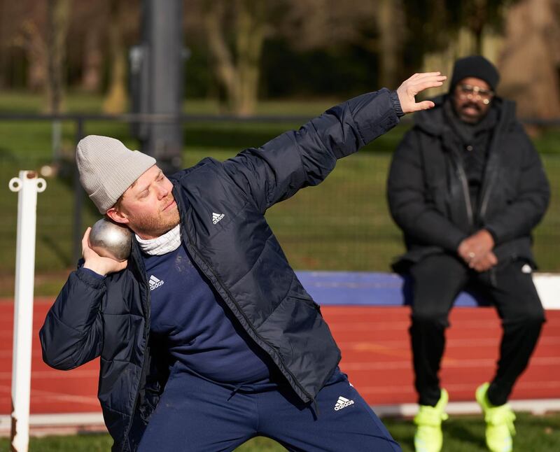 Rob Beckett: trying out shotput in Rob & Romesh Vs..., his Sky series with Romesh Ranganathan