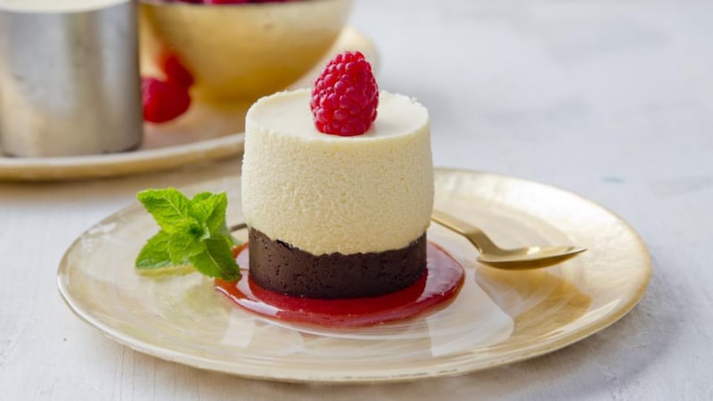 Vanessa Greenwood’s white-chocolate mousse cake. Photograph: Harry Weir