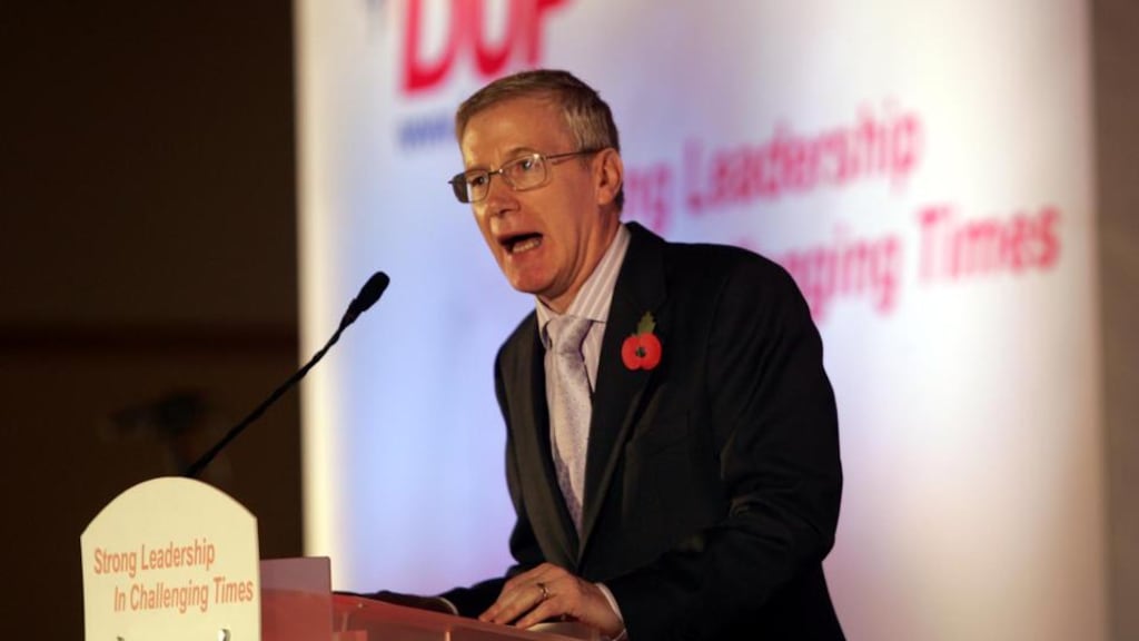 Gregory Campbell, a Democratic Unionist Party MP and MLA, has been accused of racism after mocking the Irish language in the Stormont Assembly. File photograph: Eric Luke/The Irish Times.