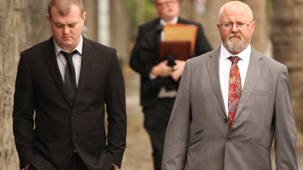 Robert Cusack and Alan McNamara arrive at the Central Criminal Court in Dublin. Photograph: Collins Courts.