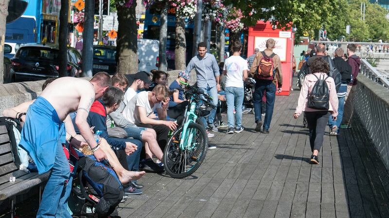 The Liffey boardwalk in Dublin. Photograph: Dave Meehan