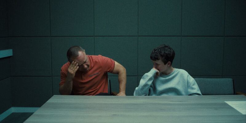 Adolescence. (L to R) Stephen Graham as Eddie Miller, Owen Cooper as Jamie Miller, in Adolescence. Photograph: Netflix © 2024