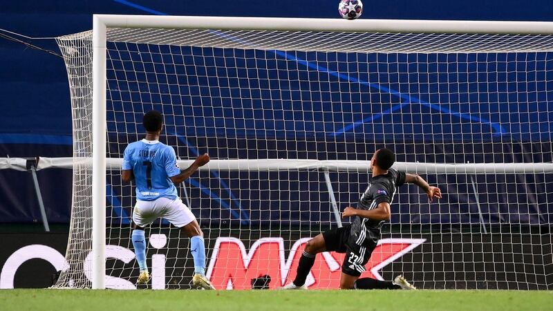 Raheem Sterling misses an open goal with the score at 1-2. Photo: Franck Fife/Pool via Getty Images
