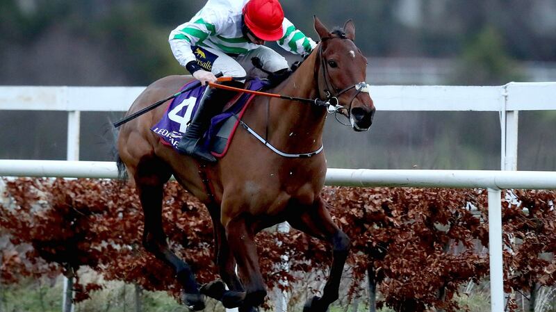 Jamie Codd on Hollow Games comes home to win at Leopardstown last Christmas. Photograph: Ryan Byrne/Inpho