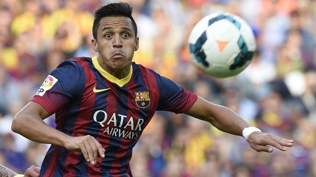 Alexis Sanchez pictured during his time with Barcelona. Photograph: Lluis Gene/AFP/Getty Images