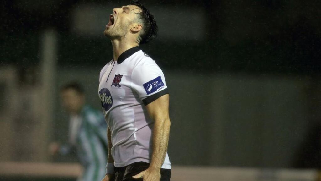 Dundalk’s Richie Towell reacts to a missed chance. Photograph: Ryan Byrne/Inpho