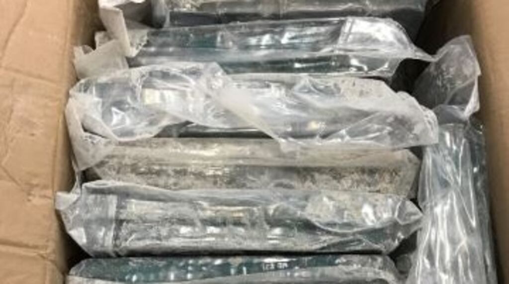 Suspected cocaine found in a lorry in the Holyhead port in Wales which the PSNI believe was destined for Northern Ireland. Photograph: PSNI
