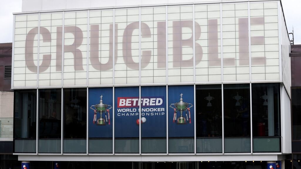 The Crucible will welcome back fans for the World Snooker Championships later this month. Photograph: Mike Egerton/PA Wire