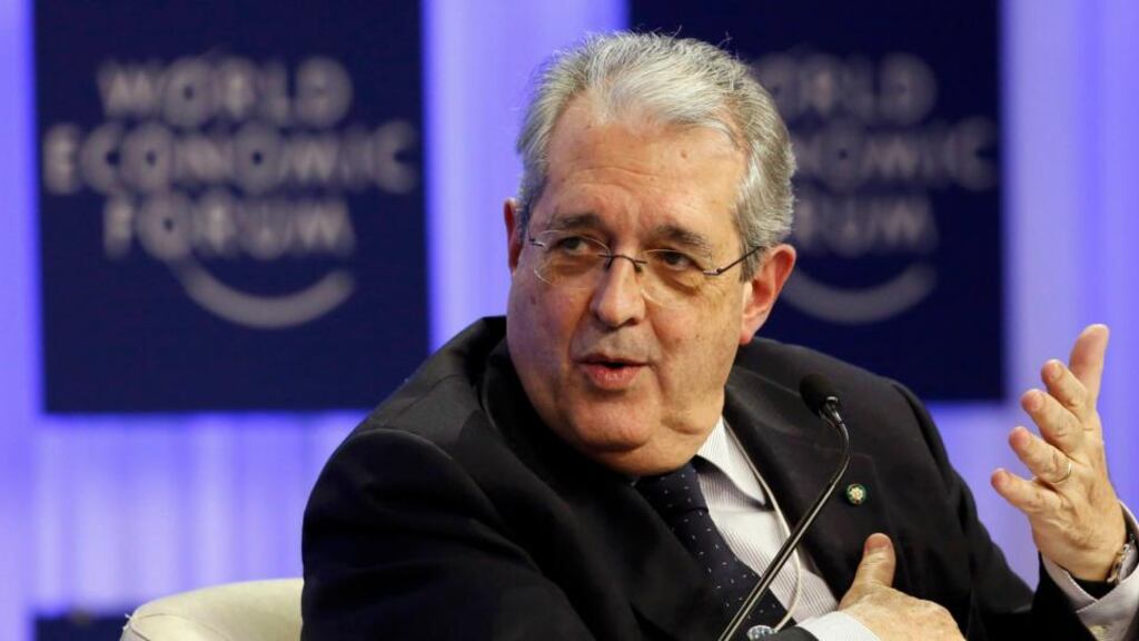 Italy’s minister of economy and finance Fabrizio Saccomanni gestures during a session at the annual meeting of the World Economic Forum. Photography: Ruben Sprich/Reuters