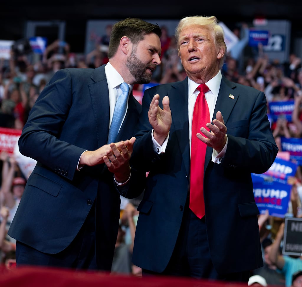 Donald Trump, pictured with vice presidential nominee JD Vance, was wounded in an assassination attempt at a campaign rally in Pennsylvania last month, which investigators said was not linked to the plot charges. Photograph: The New York Times