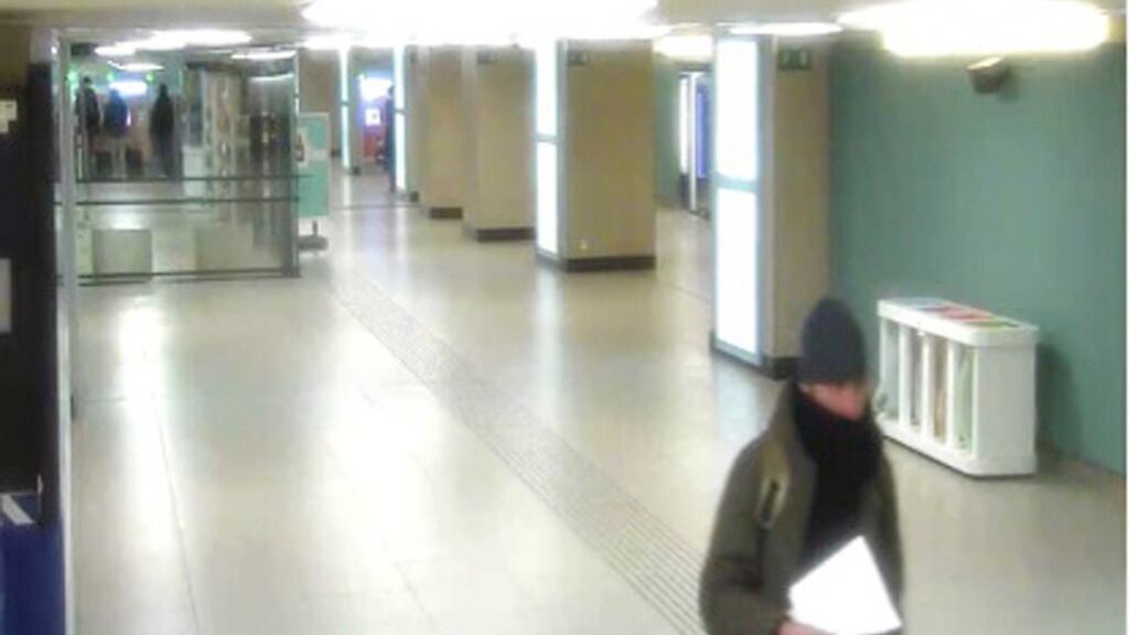 This CCTV footage shows Anis Amri in Brussels North railway station on December 21st, two days after he drove a truck into a Berlin Christmas market, killing 12 people. Photograph: Belgian Federal Public Prosecutor’s Office via AP