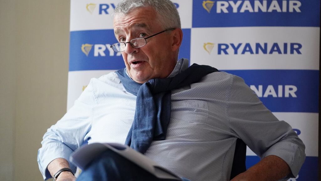 Ryanair boss Michael O’Leary: urged the UK government to abolish the “stupid” requirement for fully vaccinated arrivals to take PCR tests. Photograph: Jonathan Brady/PA Wire