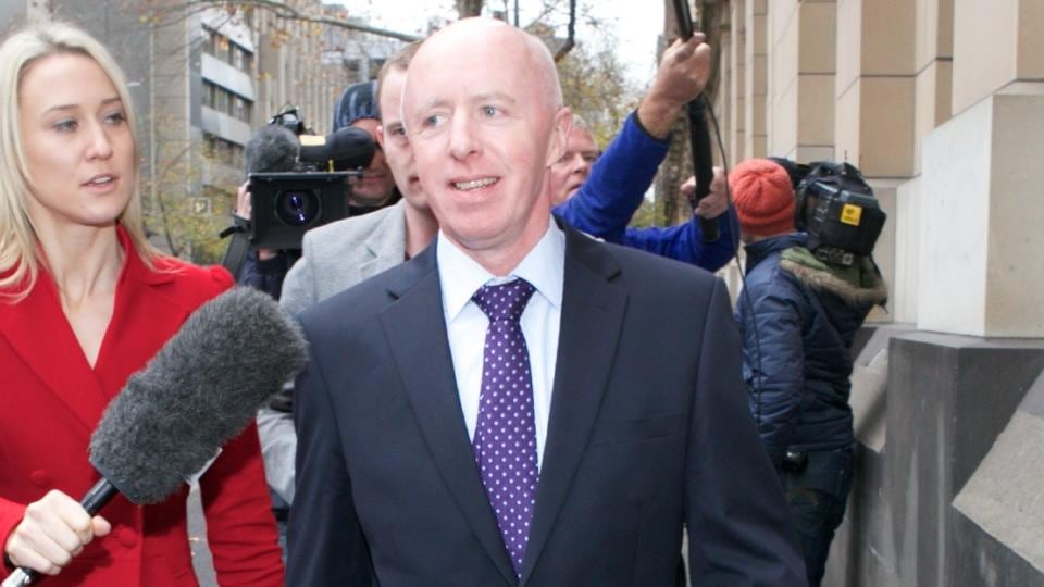 Jill Meagher’s father George McKeon outside the Supreme Court today. Photograph: Fairfax Media/Jason South