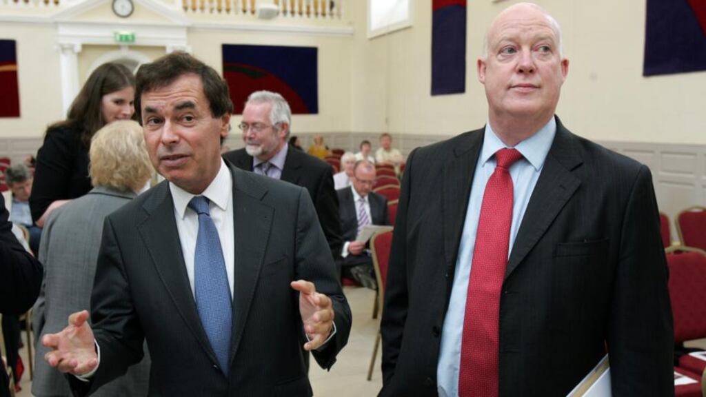 Minister for Justice, Equality and Defence Alan Shatter (left) with Brian Purcell, secretary general of the Department of Justice. Photograph: Frank Miller. Photograph: Frank Miller