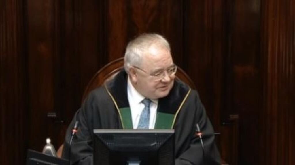 Newly re-elected Ceann Comhairle Seán Ó Fearghaíl in the Dáil on Thursday. Photograph: Oireachtas TV