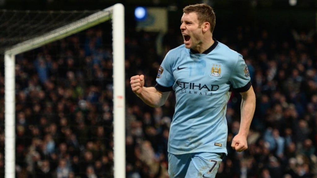 Manchester City’s English midfielder James Milner is considering a move to Spain or Italy. Photograph: Oli Scarff/Getty Images