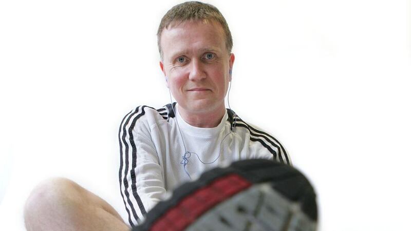 Emmet Malone, soccer correspondant, gets ready for his fourth marathon. Photograph: Alan Betson