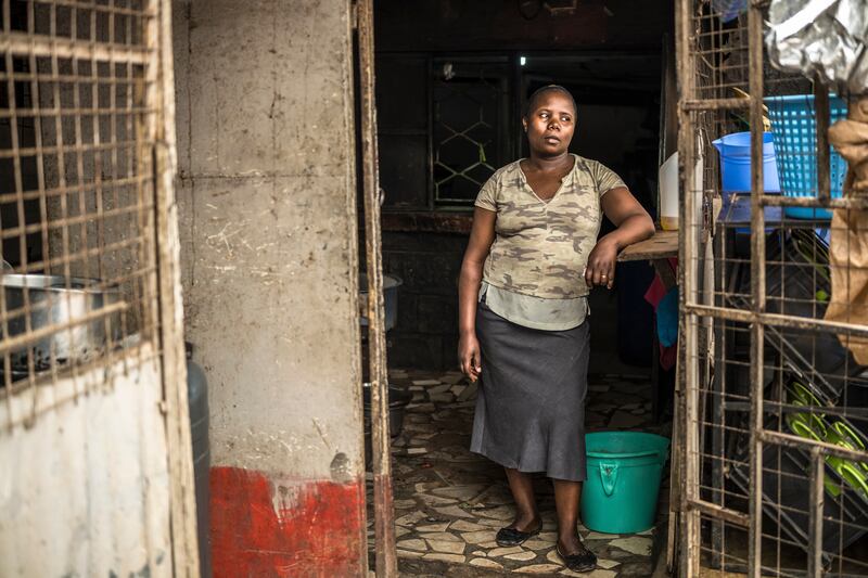 Esther Kwamboka at her restaurant in Kibera, a neighborhood of Nairobi, the capital of Kenya. Photograph: Brian Otieno/New York Times