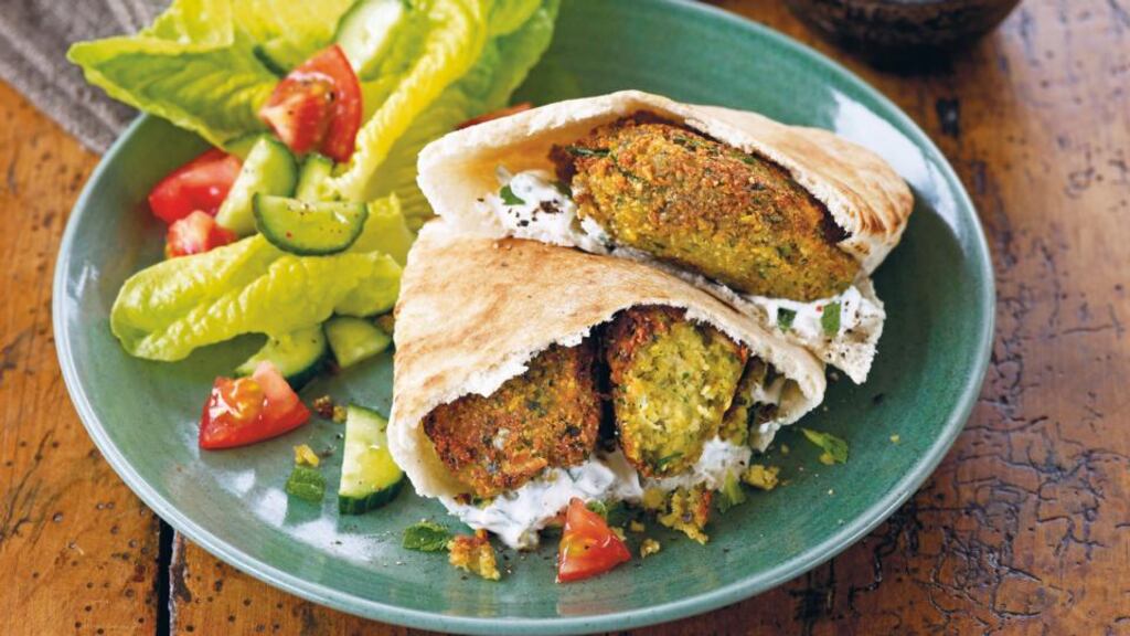 Falafel with minted yoghurt