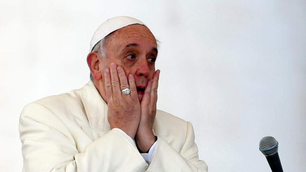 Pope Francis told worshippers at morning Mass in the Vatican  that abuse scandals had ‘cost us a lot of money, but (paying damages) is only right’. Photograph: Alessandro Bianchi/Reuters