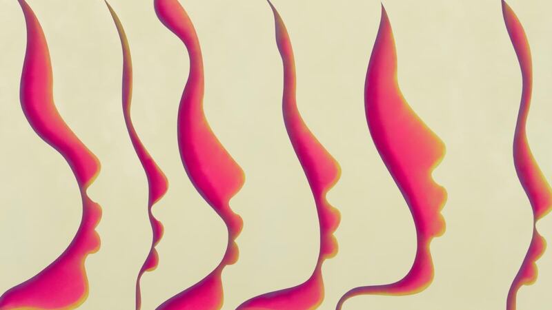 Eddie Peake, Six Unspeakable Modes, 2018, Spray paint on canvas. Photograph: White Cube (Ollie Hammick)