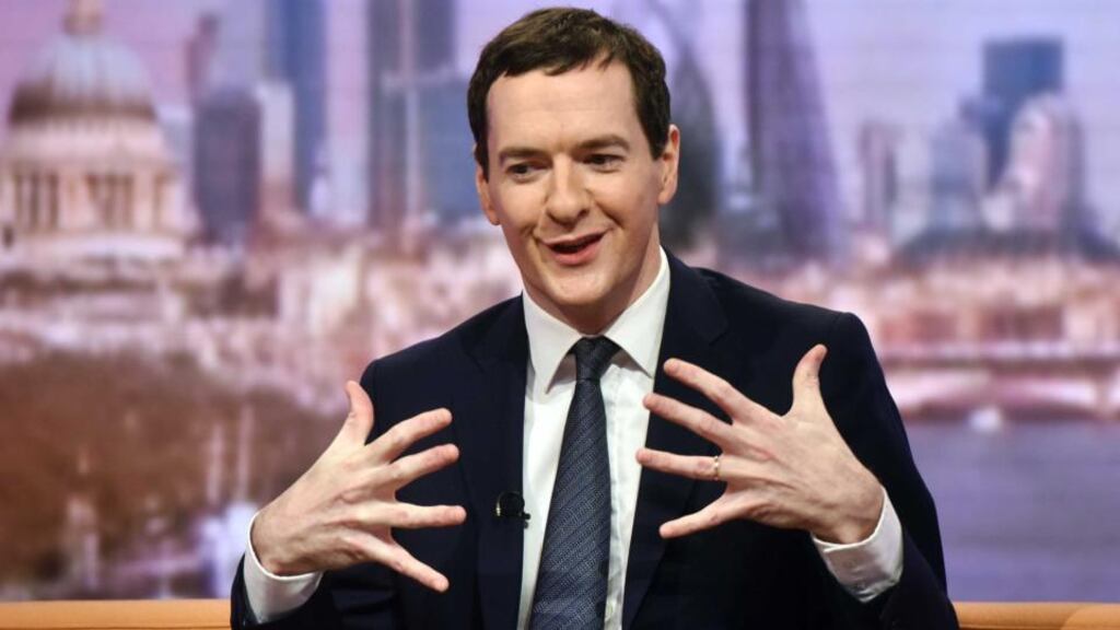 British chancellor of the exchequer George Osborne:    “My message in this budget is that the world is a more uncertain place than at any time since the financial crisis,” he told the Andrew Marr Show. Photograph: Jeff Overs/BBC/Getty