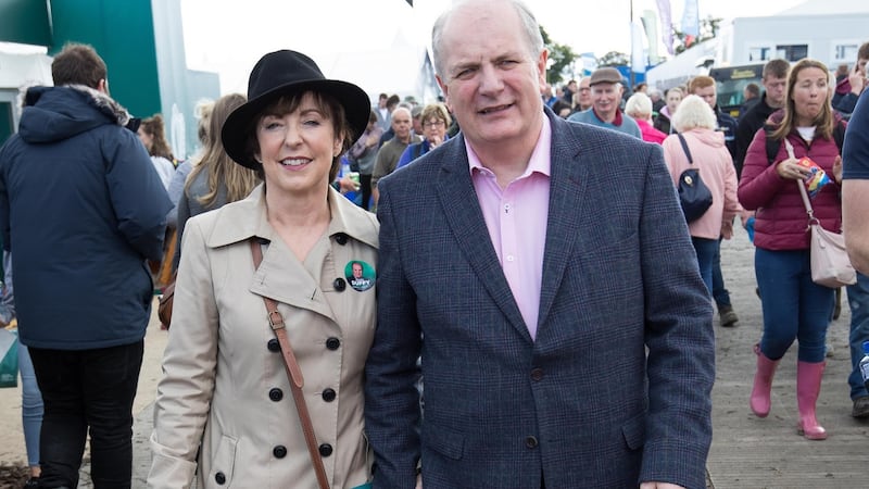 Gavin Duffy and his wife Orlaith Carmody are pictured at the National Ploughing Championships in Screggan, Co Offaly on Tuesday. Photograph: Tom Honan/The Irish Times.