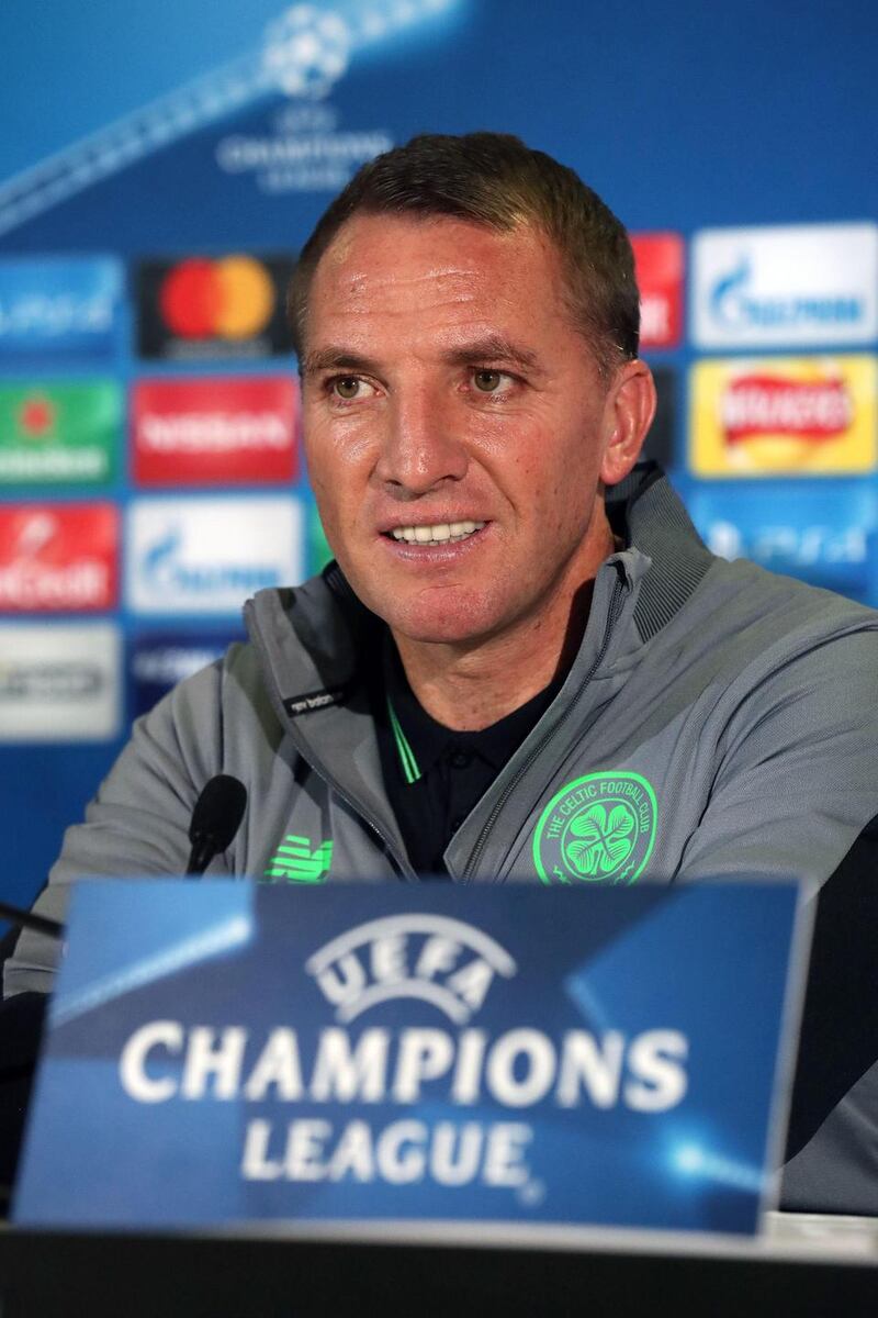 Celtic manager Brendan Rodgers:  “It’s brilliant, it will be a really exciting night.” Photograph: Andrew Milligan/PA Wire