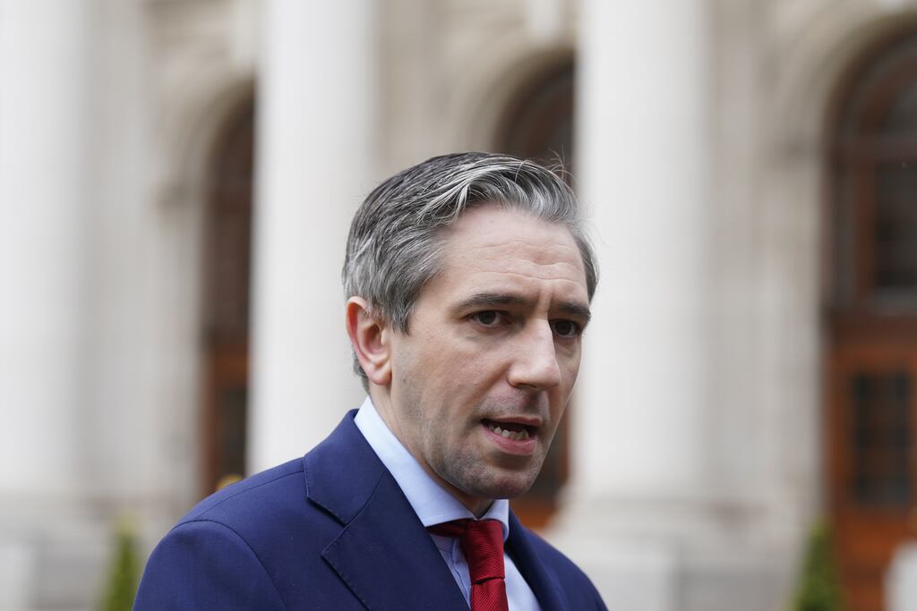Tánaiste Simon Harris said he would emphasise ‘our desire to find a negotiated solution between the EU and US on tariffs’. Photograph: Brian Lawless/PA