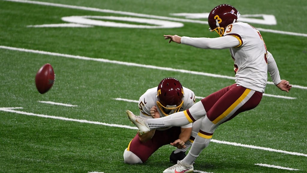 Dustin Hopkins kicked Washington past the unbeaten Pittsburgh Steelers. Photograph: Nic Antaya/Getty