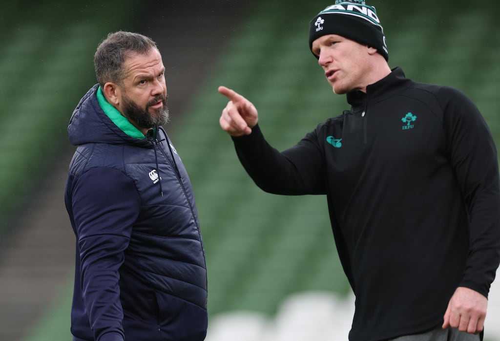 Ireland head coach Andy Farrell and forwards coach Paul O’Connell choose the best players they can. Photograph
Billy Stickland/INPHO