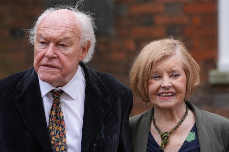 Scales with her husband Timothy West in 2024. Photograph: Gareth Fuller/PA Wire