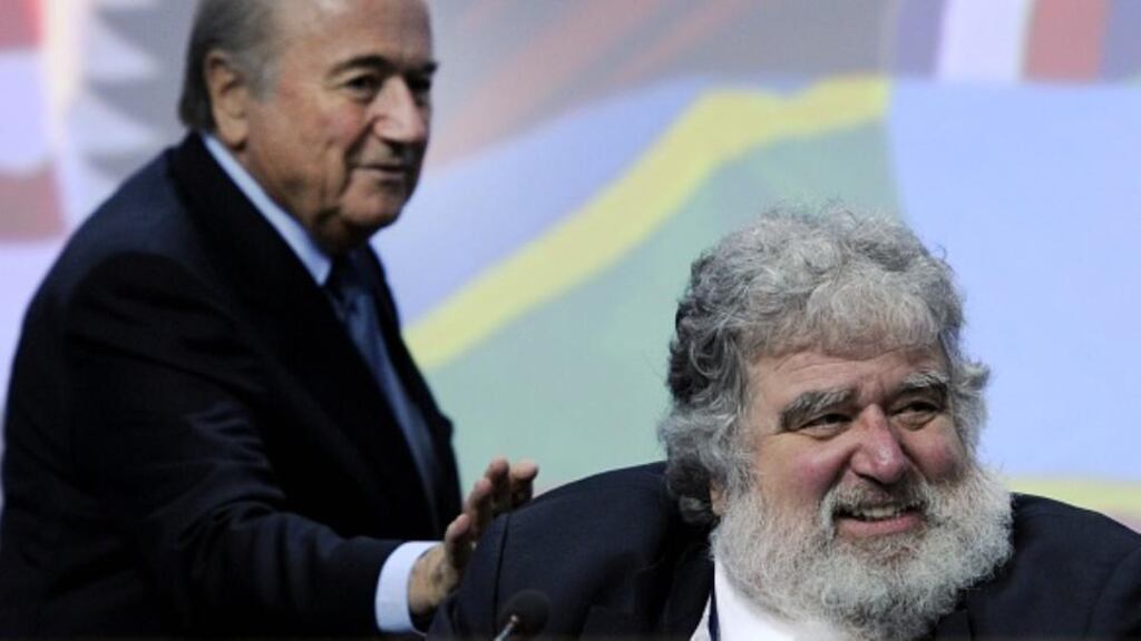 Fifa whistleblower Chuck Blazer, pictured with Sepp Blatter, has been banned from football for life by the organisation’s ethics committee. Photograph: Getty