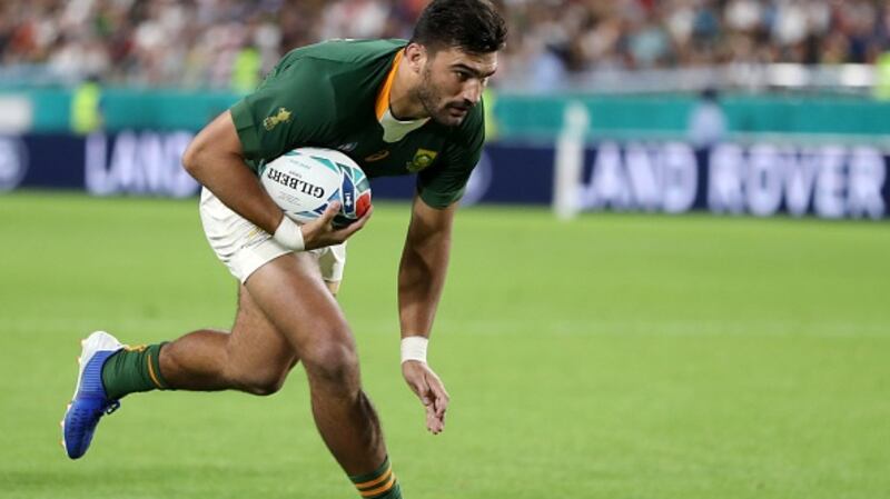 New Munster recruit Damian De Allende in action for South Africa during the 2019 Rugby World Cup. File photograph: Getty Images