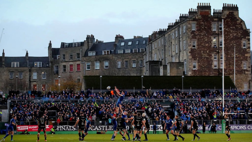 James Ryan takes a lineout at The Rec. Photograph: Ryan Byrne/Inpho