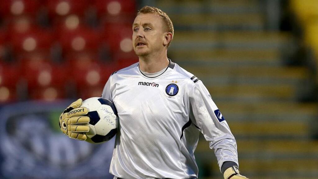 Limerick goalkeeper Barry Ryan was part of a fine rearguard effort that kept out St Patrick’s Athletic at Thomond Park and earned a rare home win this season. Photograph: Ryan Byrne/Inpho