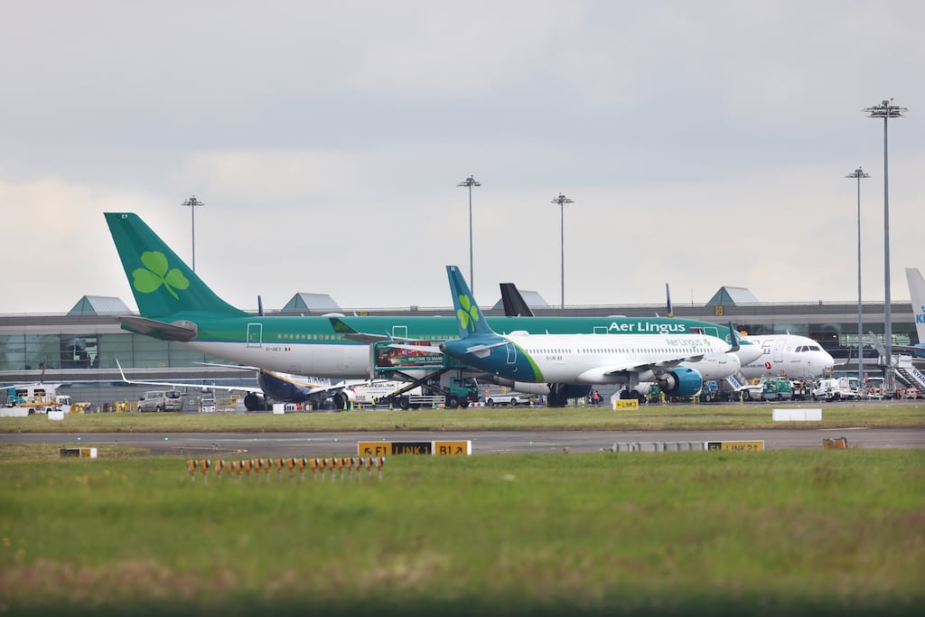 The airline on Thursday said that it would cancel between 10 per cent and 20 per cent of flights during the first five days of the action, from next Wednesday, June 26th to Sunday, June 30th 'to protect as many services as possible'. Photograph: Dara Mac Dónaill