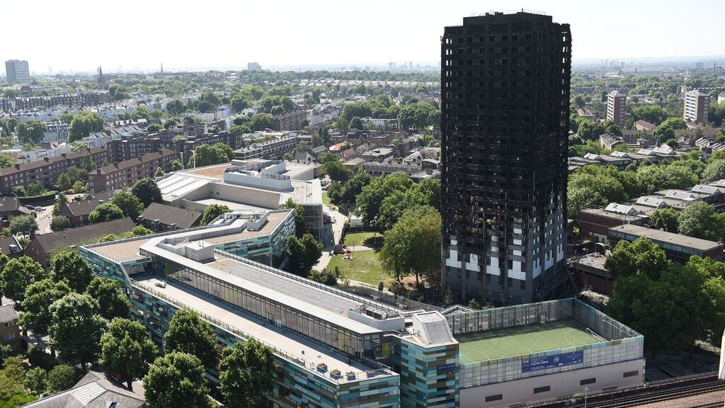 The Grenfell Tower in west London, which was destroyed by fire. Photograph: David Mirzoeff/PA Wire
