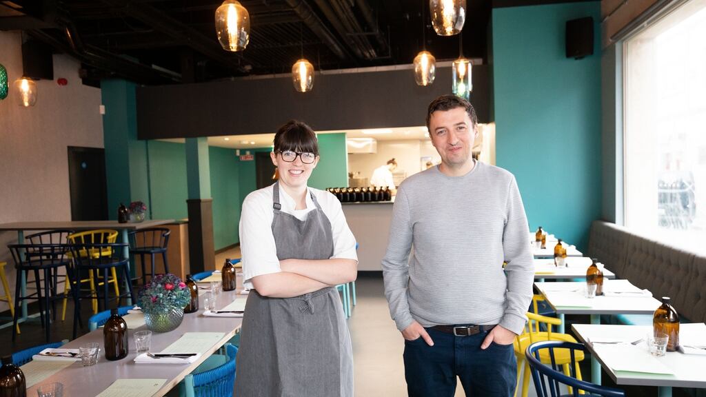 Head chef Holly Dalton and owner Colin Harmon in Gertrude, which opens on Pearse Street in Dublin 2 on Tuesday. Photographs: Tom Honan