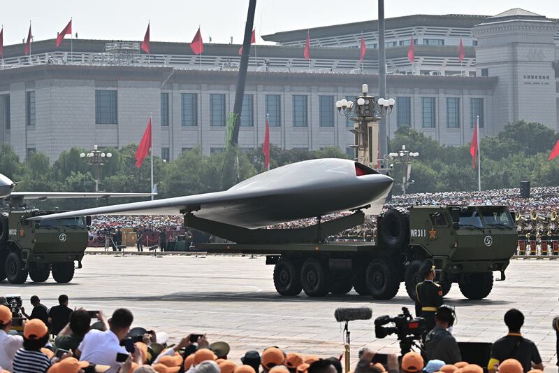 A CS-5000T drone was also included in the military parade. Photograph: Pedro Pardo/ AFP via Getty Images