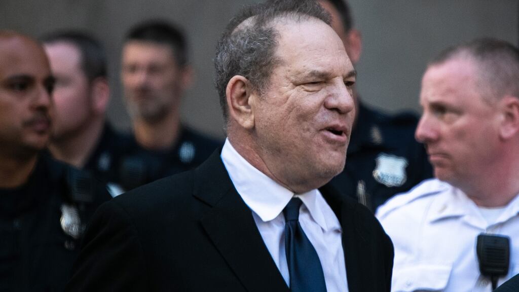 Harvey Weinstein exits court after an arraignment in New York on July 9th this year. Photograph: Jeenah Moon/The New York Time)