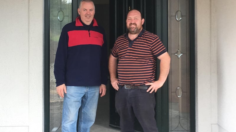 PJ Dempsey and Terence Connolly outside the Ben and Jake Connolly Trust facility