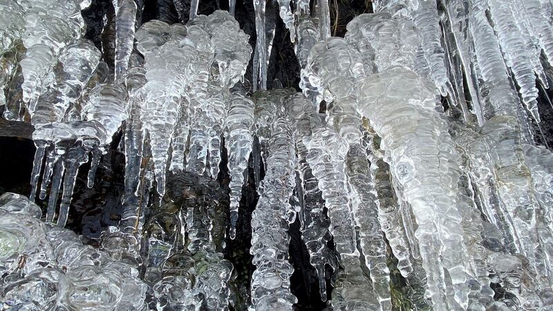 Ice formations seen in the Cooley mountains in Co Louth earlier this week. File photograph: PA