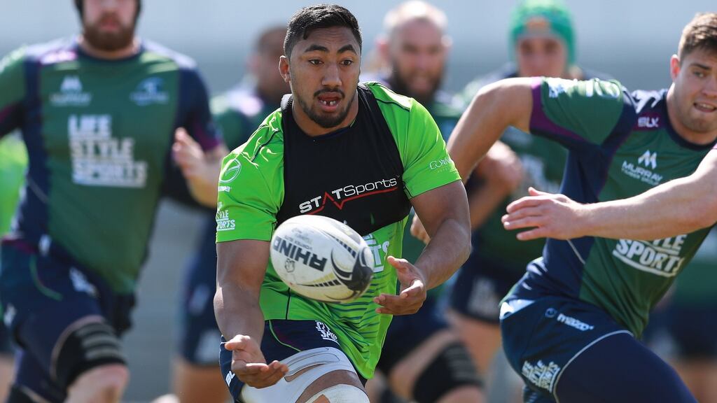 Bundee Aki returns to the Connacht side for Saturday’s key Glasgow fixture. Photograph: Inpho