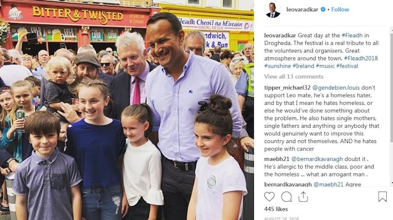 Instagram: one of Leo Varadkar’s posts, from Fleadh 2018