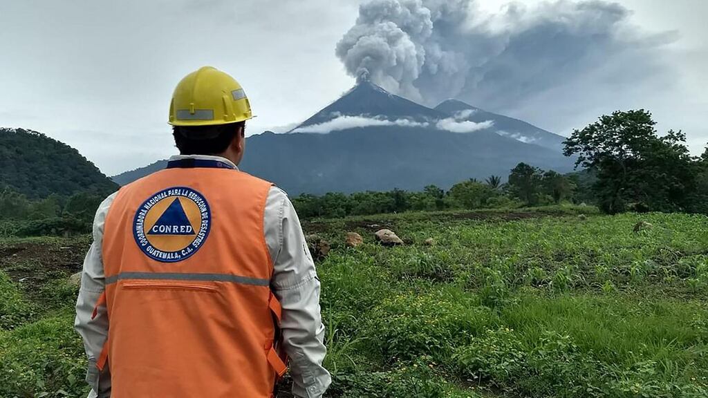 Volcano Fuego during an eruptive pulse in El Rodeo, Guatemala on June 3, 2018. Students were asked about volcano activity in the Junior Cert Geography exam. HO/AFP/Getty Images