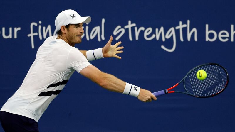 Andy Murray during his defeat to Milos Raonic in New York. Photograph: EPA